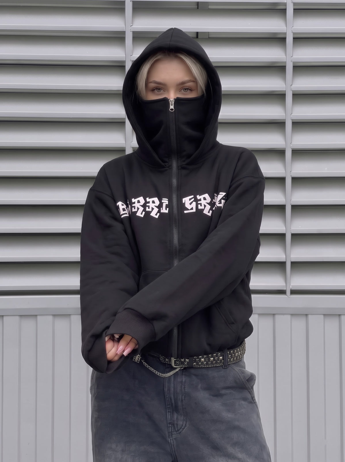 BARRIERZZ Ninja – Oversized Balaclava Zip-Up Hoodie