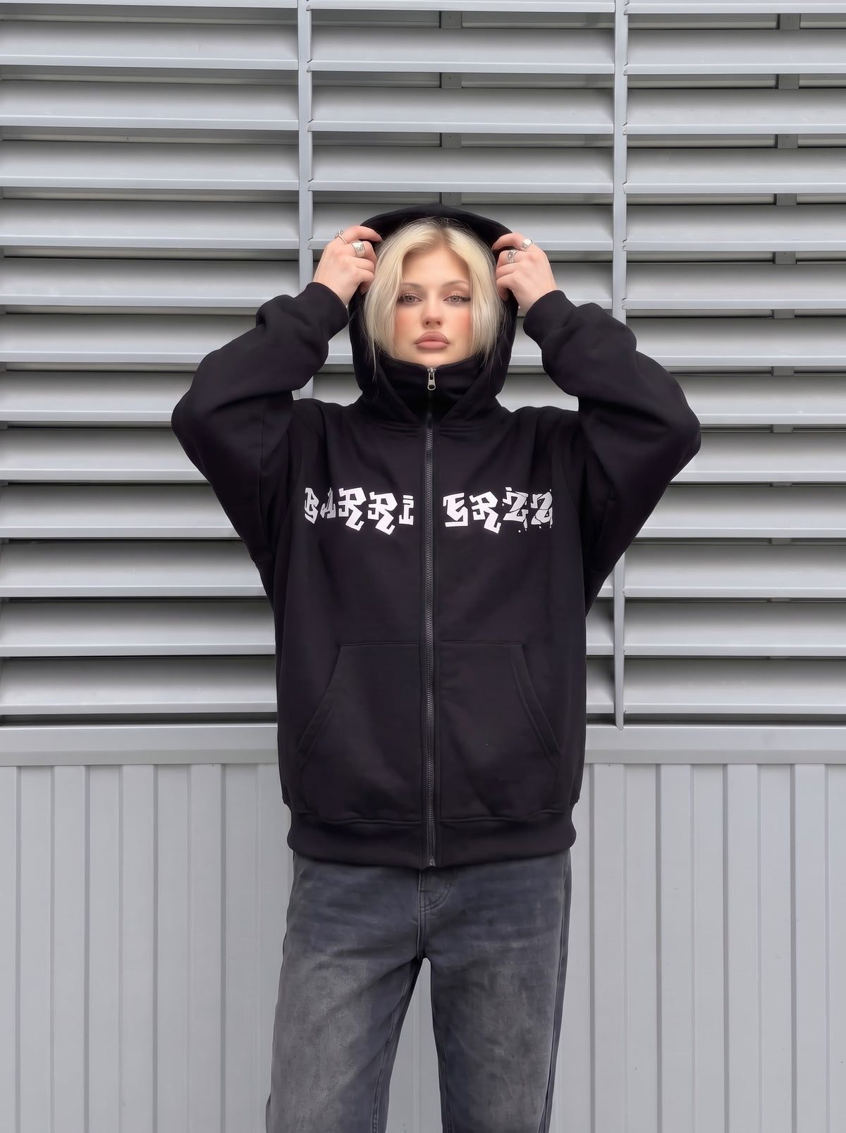 BARRIERZZ Ninja – Oversized Balaclava Zip-Up Hoodie