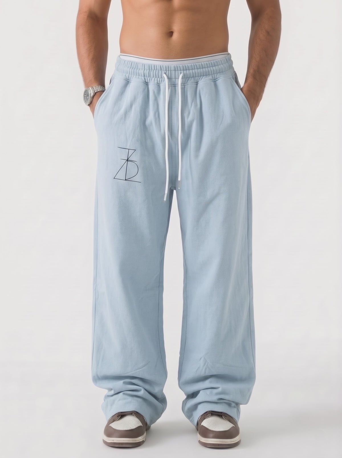 Solid sweatpants in Surf Blue