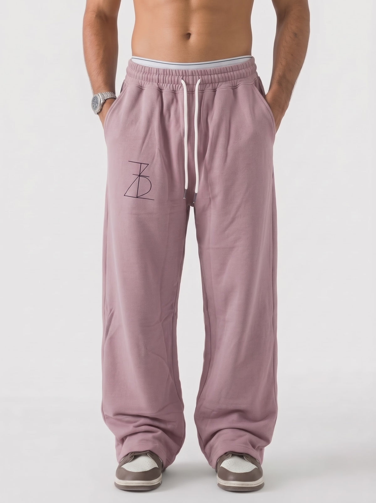 Solid sweatpants in Dusty Rose
